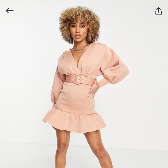 Long Sleeve Pink Mini Dress - Picture 2 of 4